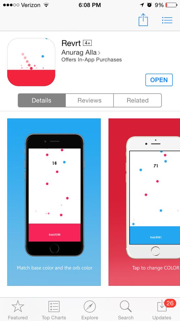 AppReviewOrg's tweet image. Revrt is a new app that almost nobody knows about, yet. This app is very basic but addicting at the same time (free)