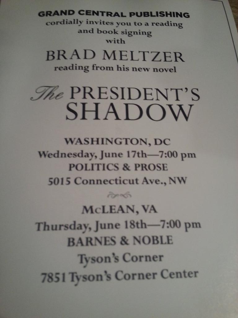 MamaMindall's tweet image. You&apos;ve got yourself a date Mr @bradmeltzer #ThePresidentsShadow #nerdcrush