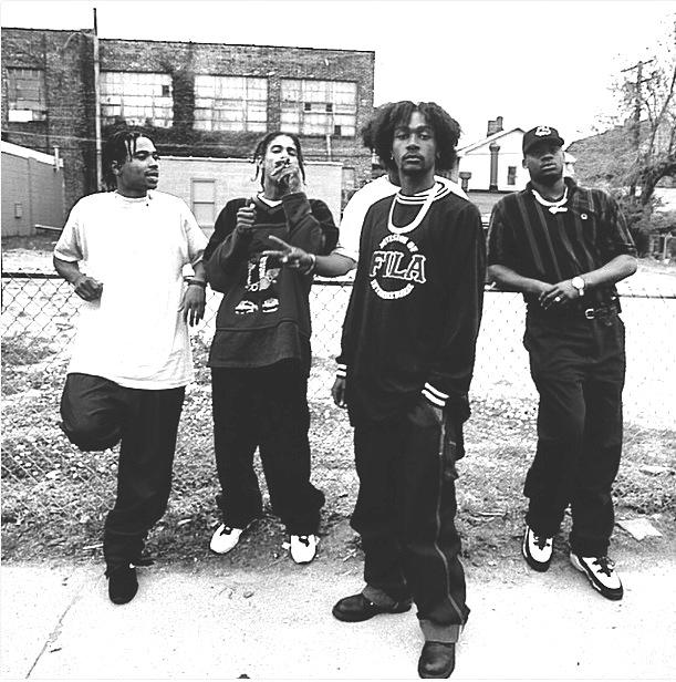 Bone Thugs n Harmony out on the block, Cleveland '95. 