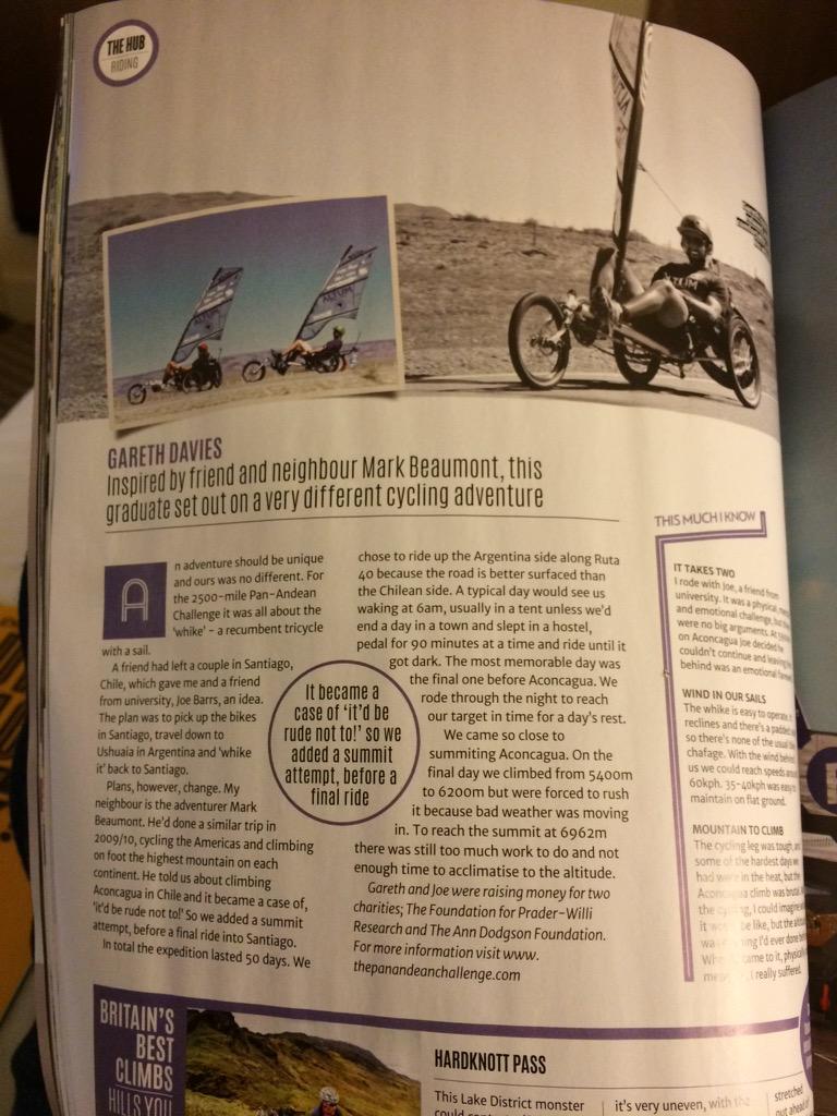 samuelwh1's tweet photo. Love reading about @joebarrs14  @pan_andean trip in this months @cyclingplus #greateffort #brother #lookalike http://t.co/mibfDQJ2Tq