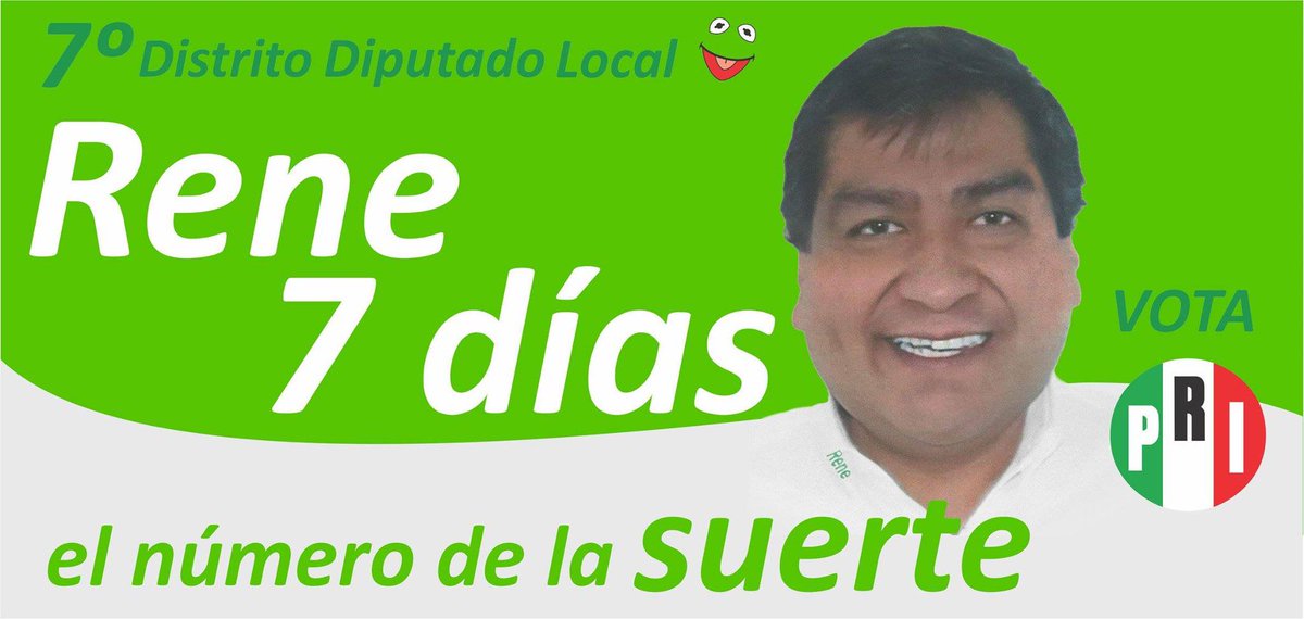 Rene7D's tweet photo. No olviden que este de 7 Junio tenemos un compromiso #VotaRene #VotaPRI #SanLuisPotosi http://t.co/kuOSssAz6w