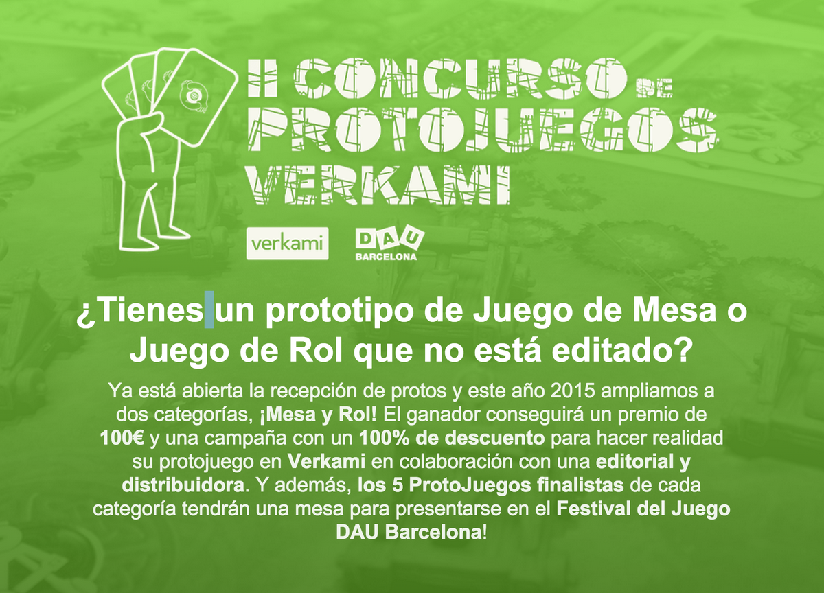 PopPixelGames's tweet photo. ¿Tienes un prototipo de juego de mesa o rol? ¡Éste es tu concurso! http://t.co/uOQktevtTj @verkami #crowdfunding http://t.co/9Aeqi3G7Zo