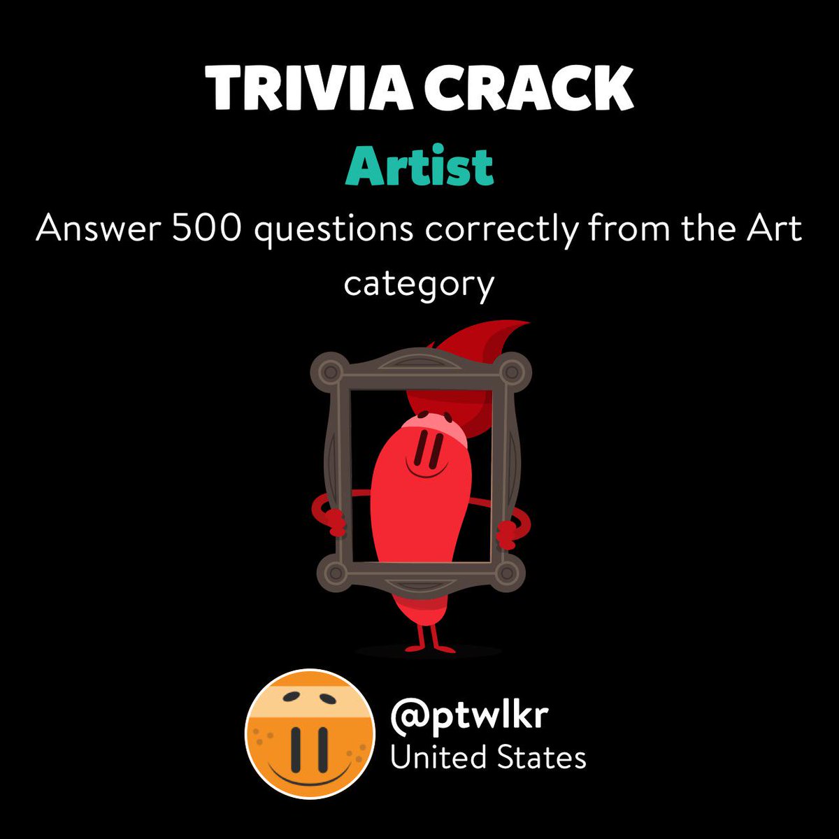 psmwalker's tweet image. @ptwlkr just unlocked the Artist badge in Trivia Crack triviacrack.com/en/landing
