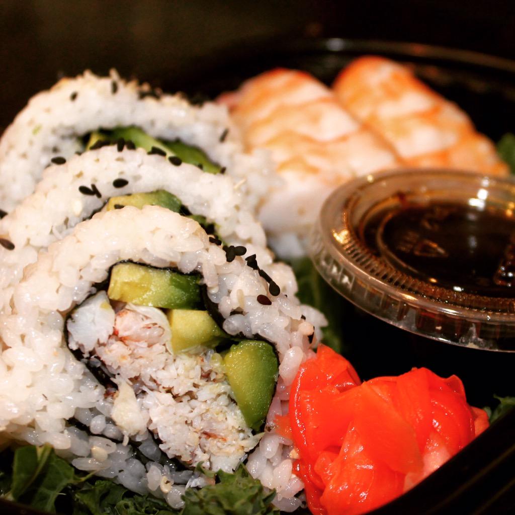 taylorsmarket's tweet image. We have sushi in the togo case today, if you like it let us know #sushi #togo #customerinput #feedback #seafood #food