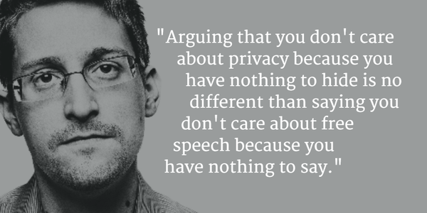slidingca's tweet image. RT @SimonHurtz: Edward #Snowden just destroyed the "Nothing to hide argument" in one single sentence  #privacy