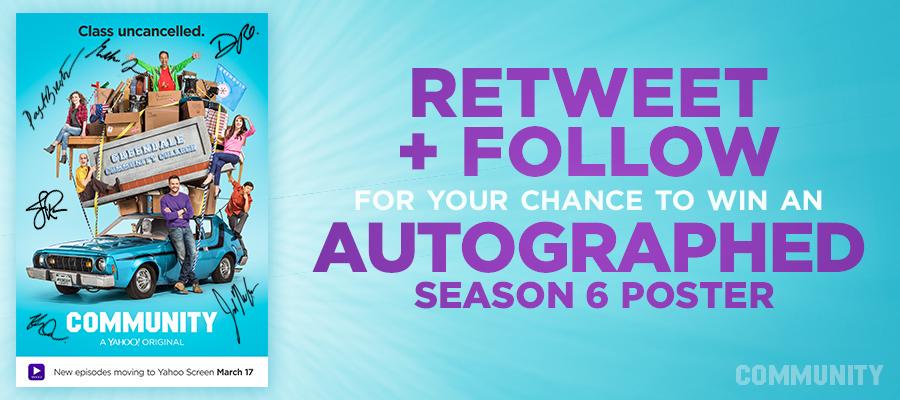 CommunityTV's tweet image. Want to win a signed poster?

1. Follow @CommunityTV
2. Retweet this.

Rules: communitytv.tumblr.com/signedposter