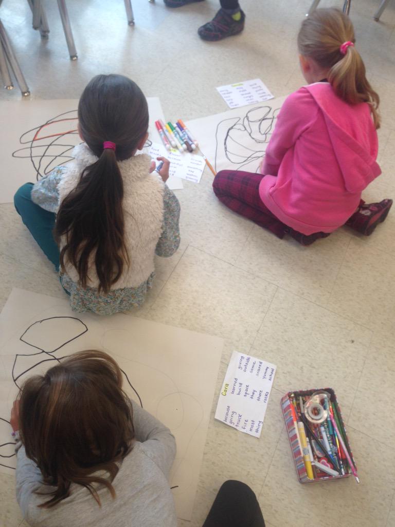 MrsMillersRoom's tweet photo. Scribble art with spelling? So much fun. Stay tuned for finished results #IntegrateEverything http://t.co/KFZTtONDCk