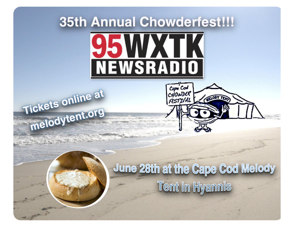 95wxtk's tweet image. We hope to see you at the WXTK Chowderfest at the @CCMelodyTent June 28. Buy tickets online at melodytent.org