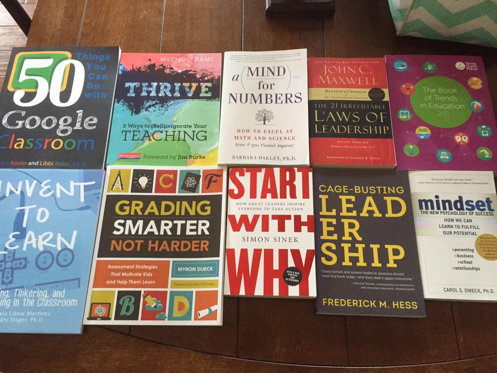 SamSams_KY's tweet photo. Starting some and finishing others! Summer reading here I come! #mysummerpd #growthmindset #drivingmyownlearning http://t.co/UGWeWJ6vZY