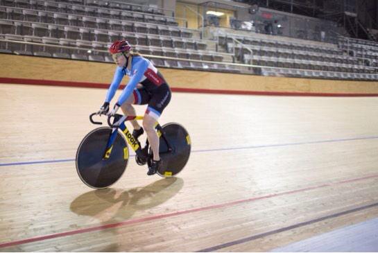 kerry_gillespie's tweet photo. Terrified to Pan Am medal hope in a year, that's Cdn's @empty_kate in track cycling: http://t.co/FPalzlv7p9 @TO2015 http://t.co/GqAKZM0lc7