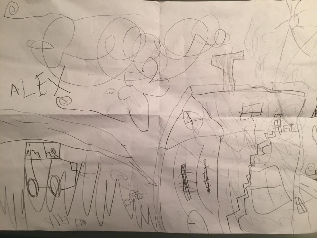LolaPeruca's tweet photo. Un artista! El regalo de mi sobrinito Ulises de 4 años! https://t.co/feM9t81rf3