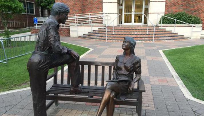 totalfratmove's tweet photo. Statue On University Campus Depicting Man Talking To Woman On Bench Deemed Sexist, I Give Up: http://t.co/TrQnw0kprU http://t.co/bIIajHSwkU