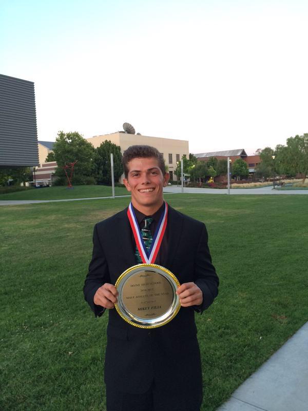Irvinebaseball's tweet photo. Congrats to @mikeyfilia for being named Irvine High Scholar Athlete of the Year. http://t.co/aIXsrrPVTw