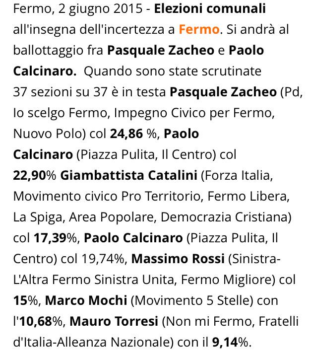 #elezionicomunali2015 #fermo #amministrative per il #ilrestodelcarlino quanti #paolocalcinaro ci sono ??