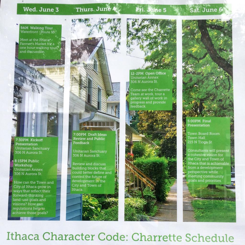 k__chz's tweet image. Get involved+love where you live! #formithaca character code charrette public events this week! @Ithacating