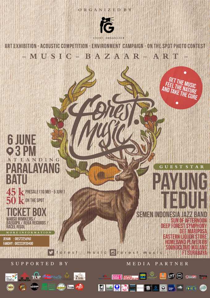 PayungTeduhMLG's tweet photo. Mari berpararara lg Sabtu ini 06/06/15 @forest__music eksklusif @payungteduh , Landing Paralayang, BATU http://t.co/KLz1suP1DC