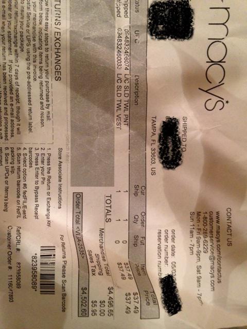 FitPossibleblog's tweet image. @Macys can someone tell me how this adds up!  #learntoadd #wrong LOL 3 of us that ordered that same, got all diff. #s