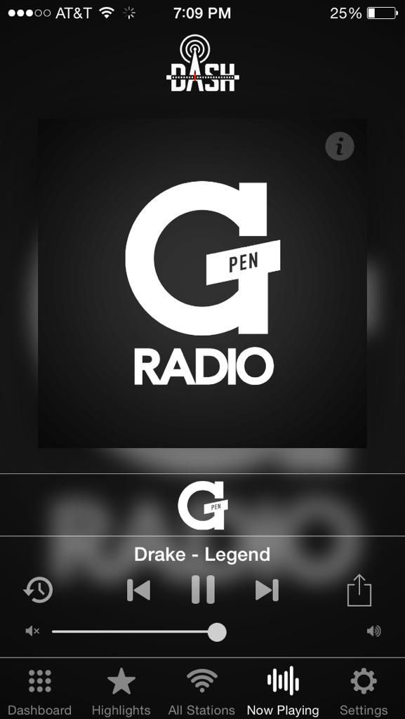 matt_thomason's tweet photo. Checking out the @GPen station on Dash Radio. Definitely digging it. Now I need a gpen haha http://t.co/UHy5AN9ffB