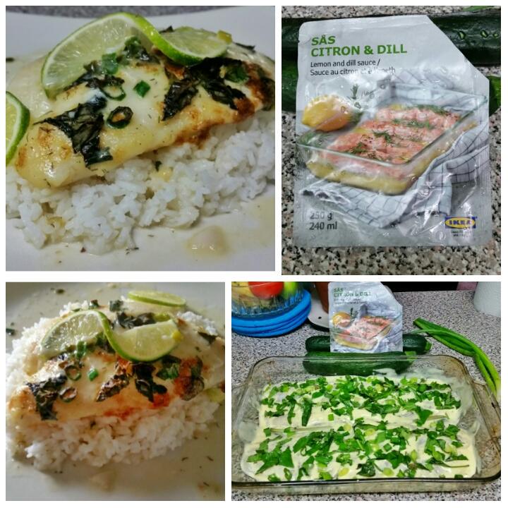 ButlersKitchen7's tweet photo. SHOUT OUT to #IKEA Citron &amp; Dill. Basa Fillet fish served on a bed of white rice. http://t.co/QutnOO7qQm