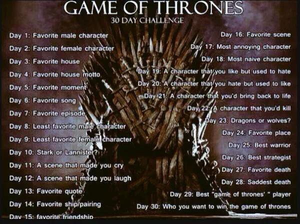 Day 3: House Stark #GameofThrones #30DayChallenge