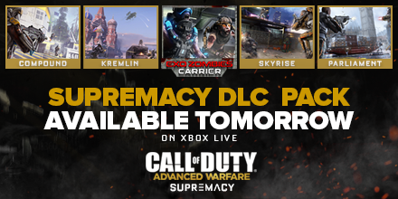 CallofDuty's tweet photo. Less than 24 hours until #AWSupremacy drops on @Xbox. RT if you're playing tomorrow. http://t.co/hapmUG10Kn