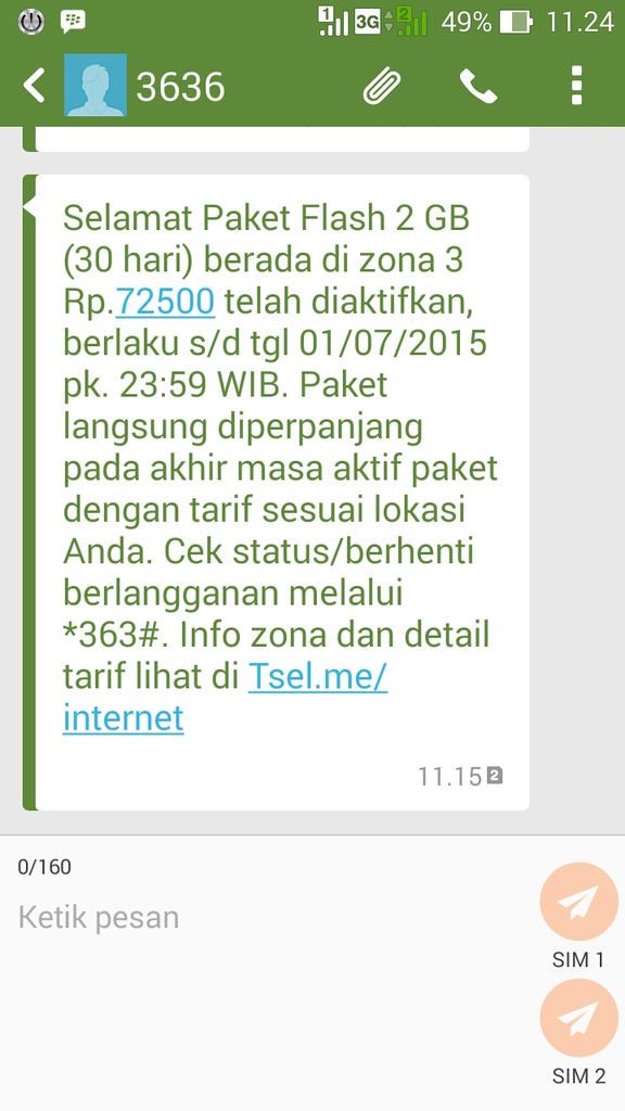 wigunaP's tweet photo. @Telkomsel  ini sms notif nya http://t.co/c2NDp15yEm