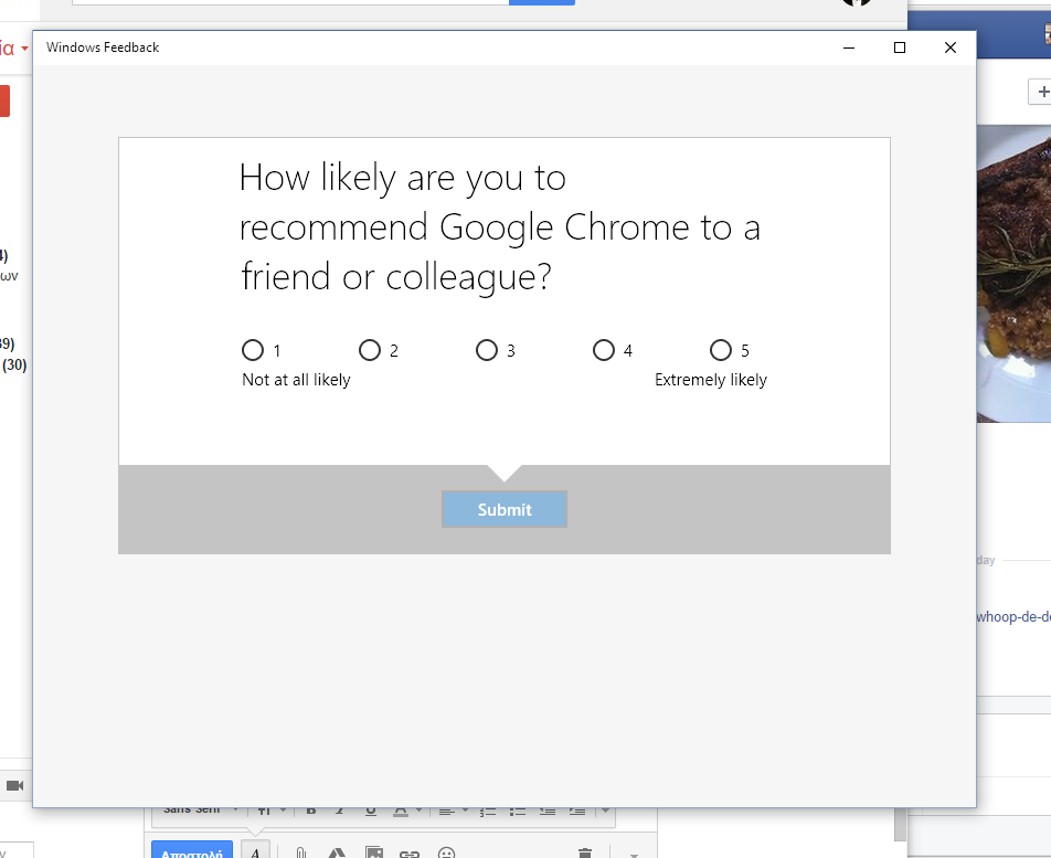 KCorax's tweet photo. @thurrott Windows 10 is asking me how I like Chrome. Is this a trap? http://t.co/zkOoYcY8YK
