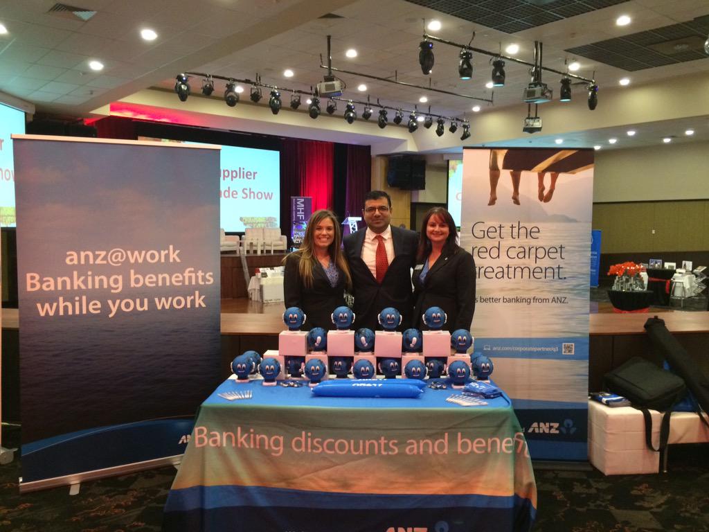 howey07's tweet photo. ANZ staff at #Mcdonaladjoneshomes charity trade show @ANZ_Media @bedford_jenna @glennschofield1 http://t.co/HtNV6T1BKH