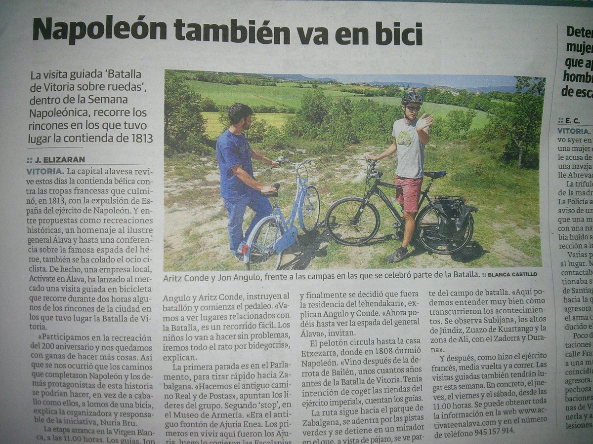 Trota con <a href="/BikeVitoria/">VitoriaBikes</a> en #bici por el Campo de Batalla de #Vitoria, ciudad napoleónica