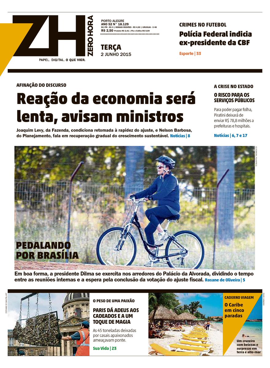 gzhdigital's tweet photo. Bom dia! Confira os destaques da ZH desta terça #capaZH #HojeemZH http://t.co/2ww6SgXfOe