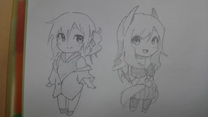 (ところで私とニュマ子ちゃん描いたよ) 
