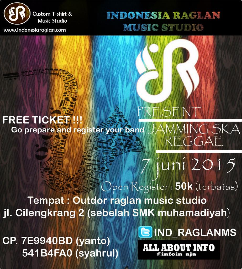 7 juni 2015 <a href="/IND_RaglanMS/">Raglan Music Studio</a> PRESENT JAMING SKA REGGAE, regis 50K(terbatas) <a href="/infoin_aja/">infokeun</a> <a href="/indonesia_ska/">SKA indonesia</a> <a href="/RmR_Share_Event/">RmR Post Core</a>
