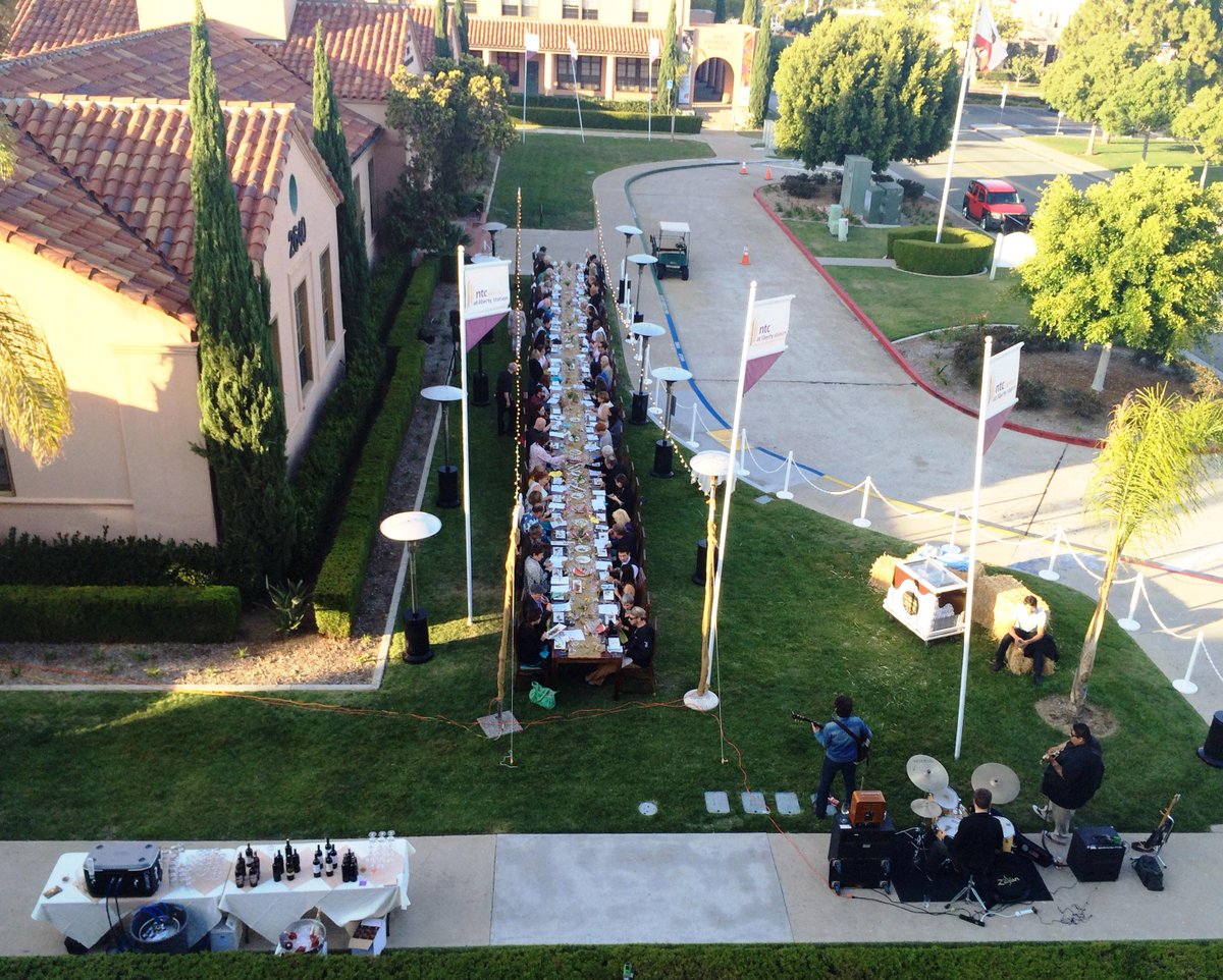 solaresandiego's tweet image. #HeartofSpring! Here is a cool aerial photo that we took from our roof. 60 persons ~ one long community table. Yay!