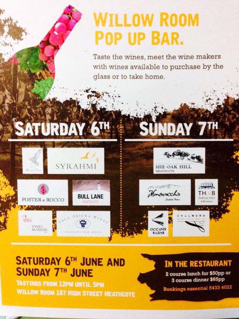 BrentLoam's tweet photo. #Heathcoteonshow is on this weekend! Bookings in the restaurant are filling, phone 03 54334022 to secure a table. http://t.co/w6SZoIwgpX