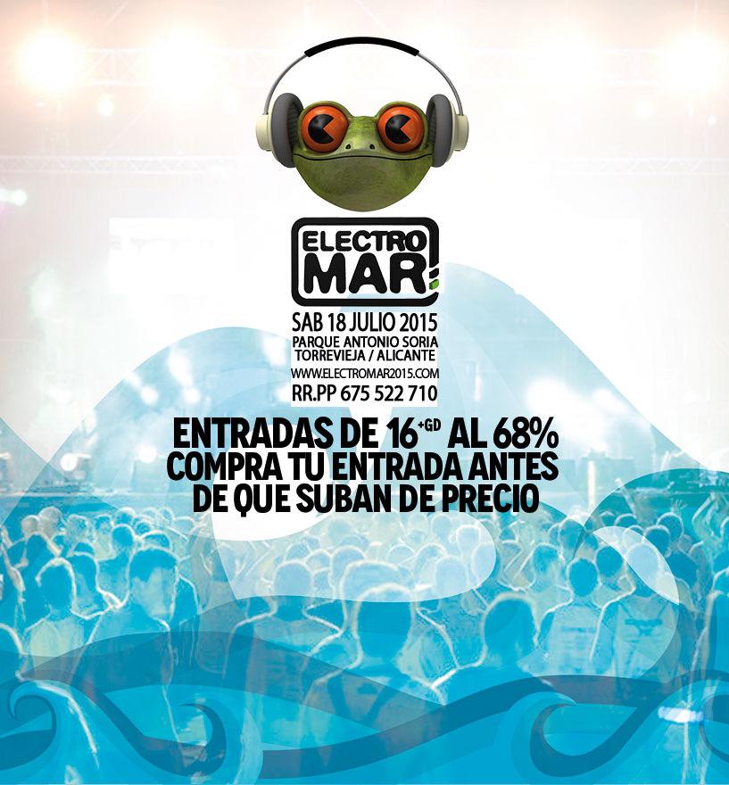 electromarfest's tweet photo. Las entradas de 16€ + GD para Electromar empiezan agotarse
Hazte con la tuya antes que suban de precio al 675 522 710 http://t.co/ElycHJdrIP