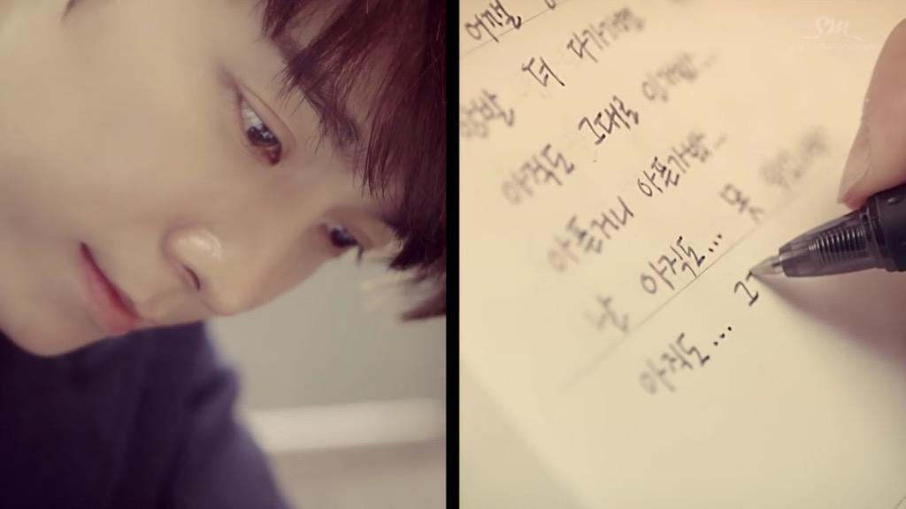 iitsmm's tweet photo. ทงเฮมาช้าเพราะเขียนจดหมายจริงๆ คัดเกาหลีอยู่ ปกติไม่สวยขนาดนี้ MV Syill you ยังแอบอ้างลายมือฮยอกเลย😂 #9yearswithELF http://t.co/UTir9i28g6