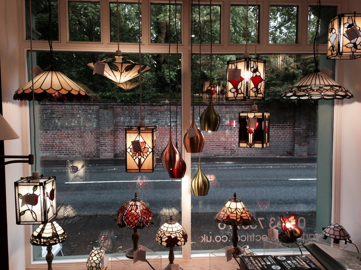 Our Tiffany Lighting display is looking very colourful this morning! plus a new vibrant light fitting also available