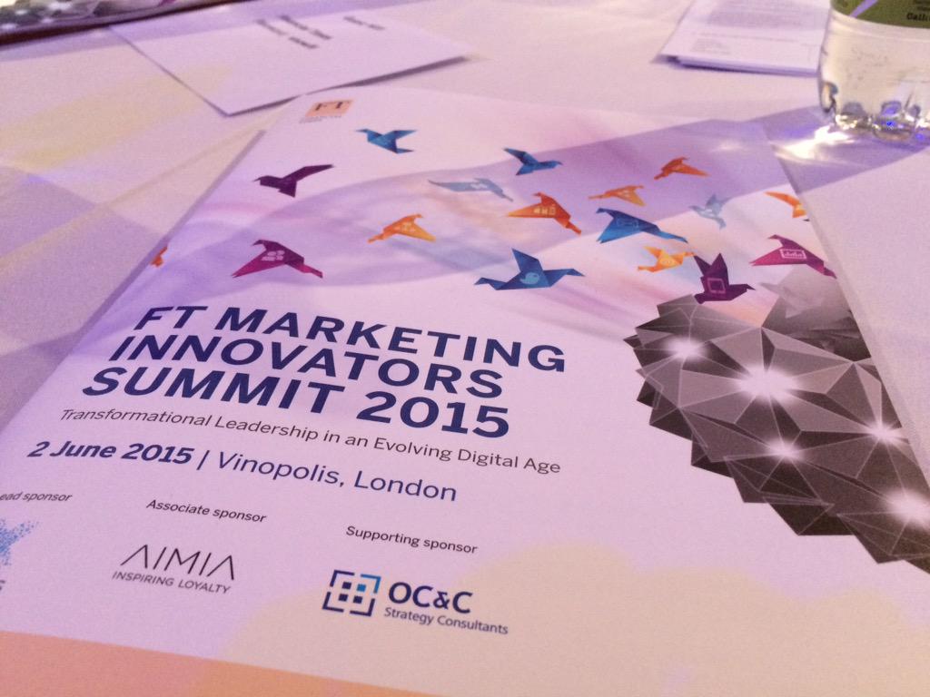 MelissaOrchard's tweet photo. Excited to be at the FT Marketing Innovators Summit 2015 and for Keith Weeds keynote http://t.co/Mq0IGu64qn