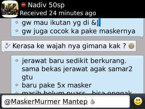 MaskerMurmer's tweet photo. #Testimoni kak Nadiv pake masker spirulina terbukti ampuh, Harga Termurah buruan order Pin: 23BEB826 http://t.co/5NecAxM7Go