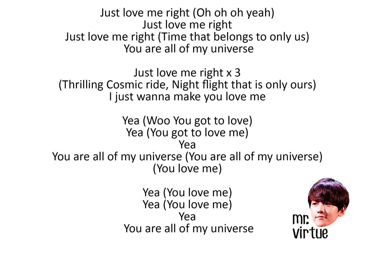 purexo_eris's tweet photo. [TRANS] 150602 #EXO Love Me Right Lyrics 

[mr.virtue]
#LoveMeRight #LuckToHaveEXO
-trish
https://t.co/QDwwcROGky http://t.co/weVac9IwQ3