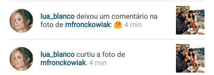baianosdamel's tweet image. Lua Blanco acabou de curtir e comentar a última foto que a Mel postou no instagram. 💜