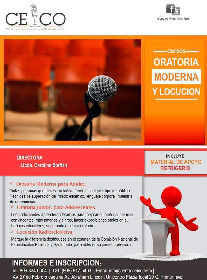 EmailMS's tweet photo. #CentroCEICO Cursos de Oratoria Moderna y Locución Radiotelevisiva - ☎ 809-334-0004 Cel. 809-817-6403 http://t.co/3htawKSwN9