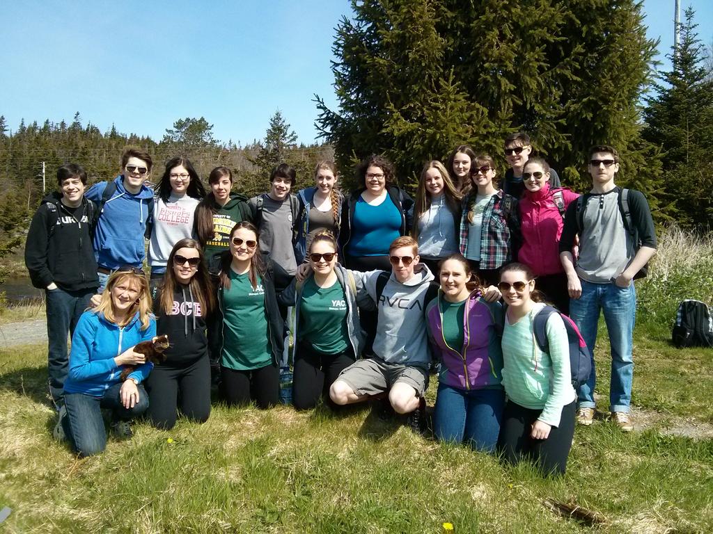 MeganLaugh's tweet photo. The @bishopsbarons youth action committee arrives at the Salmonier River with @NCC_CNC http://t.co/o0py05QsCN