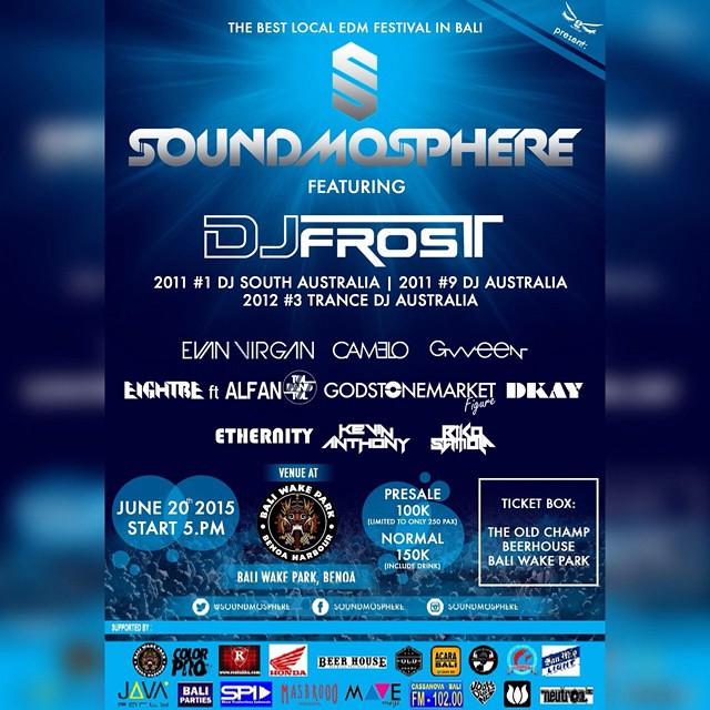 BALI >>>June'20th <a href="/soundmosphere/">soundmosphere 2015</a> 2015 at @BaliWakePark w/ <a href="/DeejayFrost/">DJ Frost</a> <a href="/evanvirgan/">made in bali</a> <a href="/dunie/">Godstonemarket DNB</a> <a href="/DJEightbE/">EightbE</a> <a href="/Camelo_Repeat/">Camelo</a>