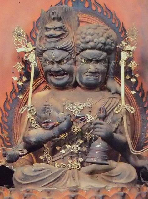 ◇寺院放出品◇『両頭愛染(厄神)明王 仏像』真言天台密教/修験山伏