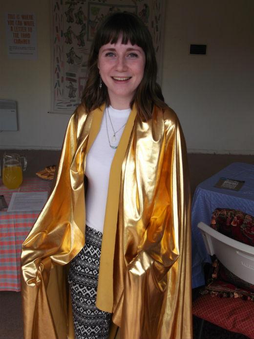 LudusFestival's tweet photo. We're at Watsonia Pavilion, Cross Flatts Park today - don the golden sash &amp; reply to people's letters #specialpowers http://t.co/U9a83nJK9z