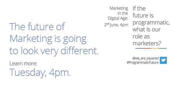 ILUCYTAYLORI's tweet image. Don&apos;t forget our hangout discussing the #programmaticfuture with industry experts, follow bit.ly/programmaticSq