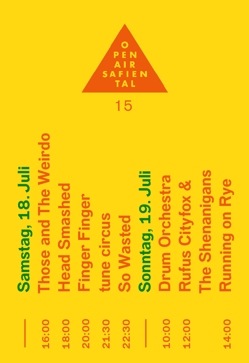 Jawoll!
Unser diesjähriges Programm. Es wird der füdliblutte Wahnsinn und wir freuen uns uh schampar fest auf euch.