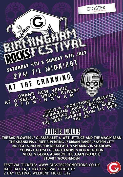 #Massive #gig on the #4thJuly on the loudest street in #Birmingham! Not on to miss! #BirminghamRocksFest #WLATMB