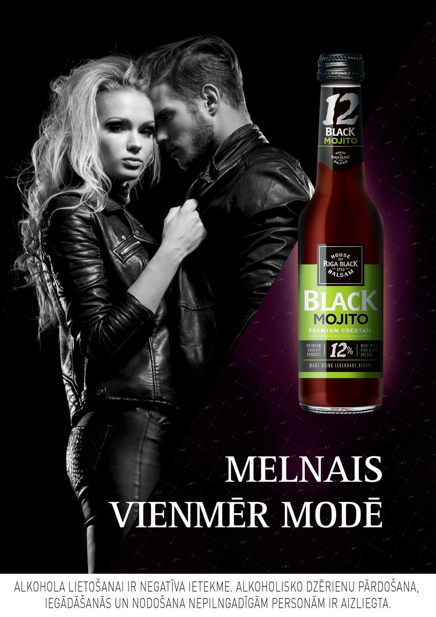 memaiscom's tweet image. Melnais vienmēr modē! Black Balsam Cocktails šovasar pievienojas jaunums – BLACK MOJITO.